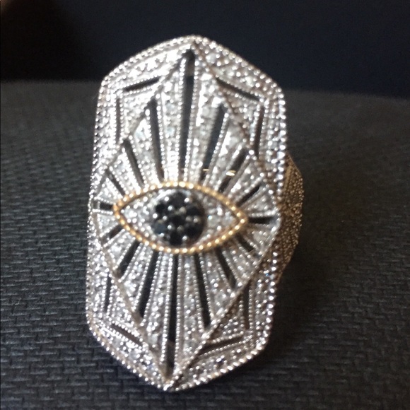 Diamond Eye Ring Sterling Silver 925 - Picture 1 of 8